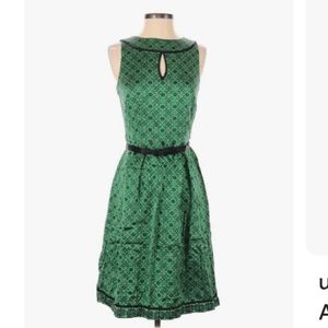 Antonio Melani Silk Green Holiday Aline Dress